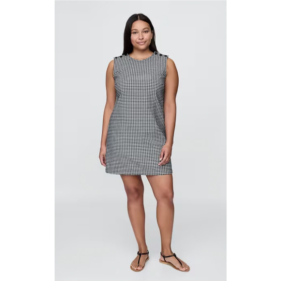 NWT Gap × DÔEN Gingham Denim Mini Dress - Size 6 - Picture 5 of 8